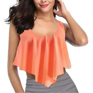 Coral Flowy Bikini Swim Top Size XL